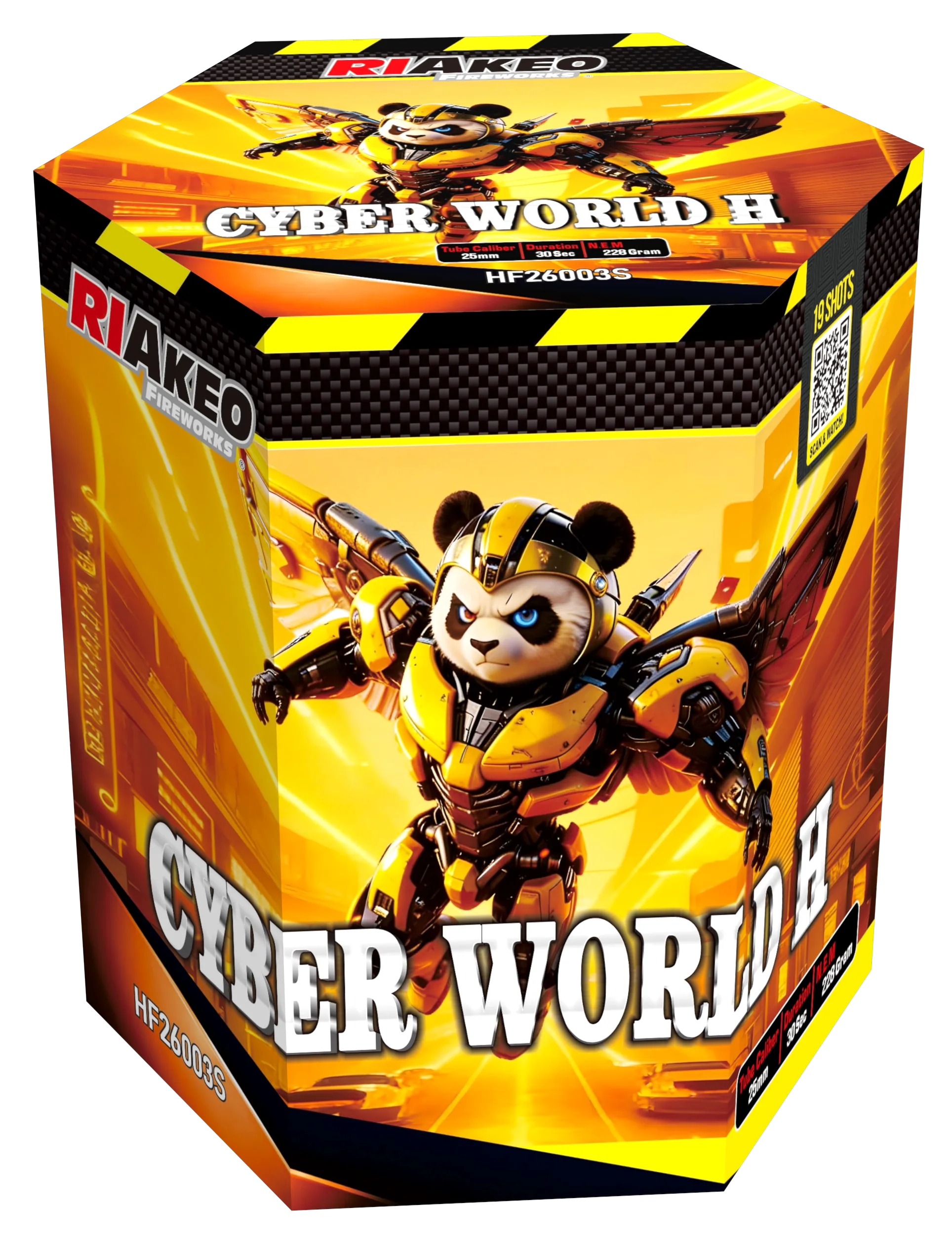 Riakeo Cyber World Gelber Panda – Produktverpackung