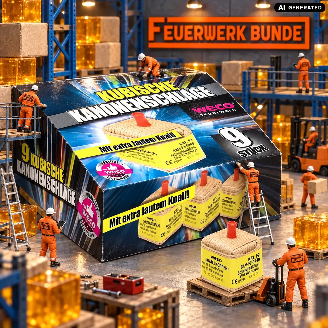 Kubische Kanonenschläge 9er Schachtel